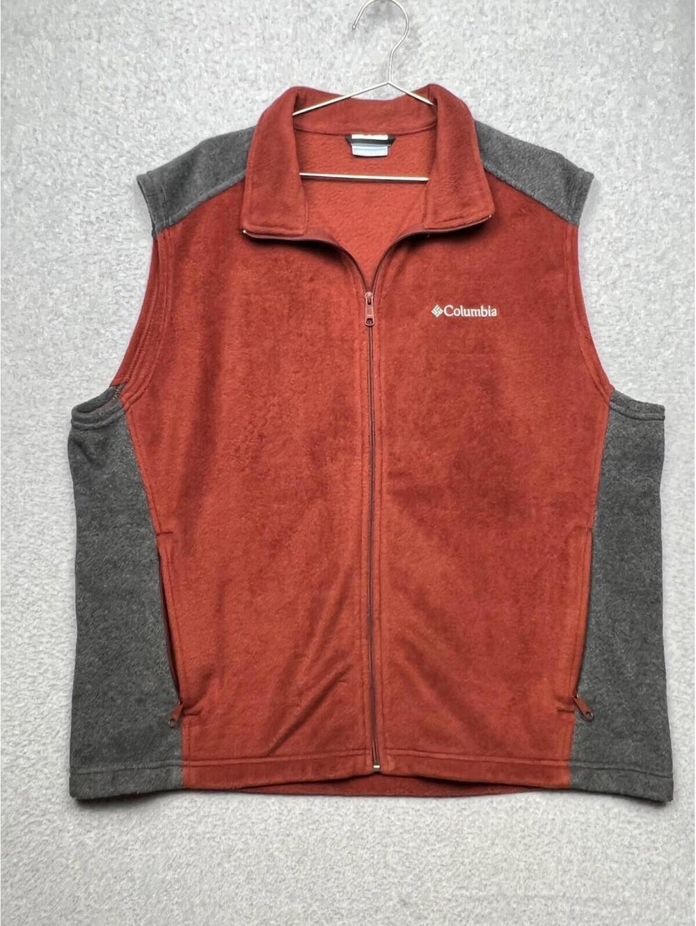 Columbia Sleeveless Fleece Vest Mens XL Full Zipper Pockets Outdoor Lightweight